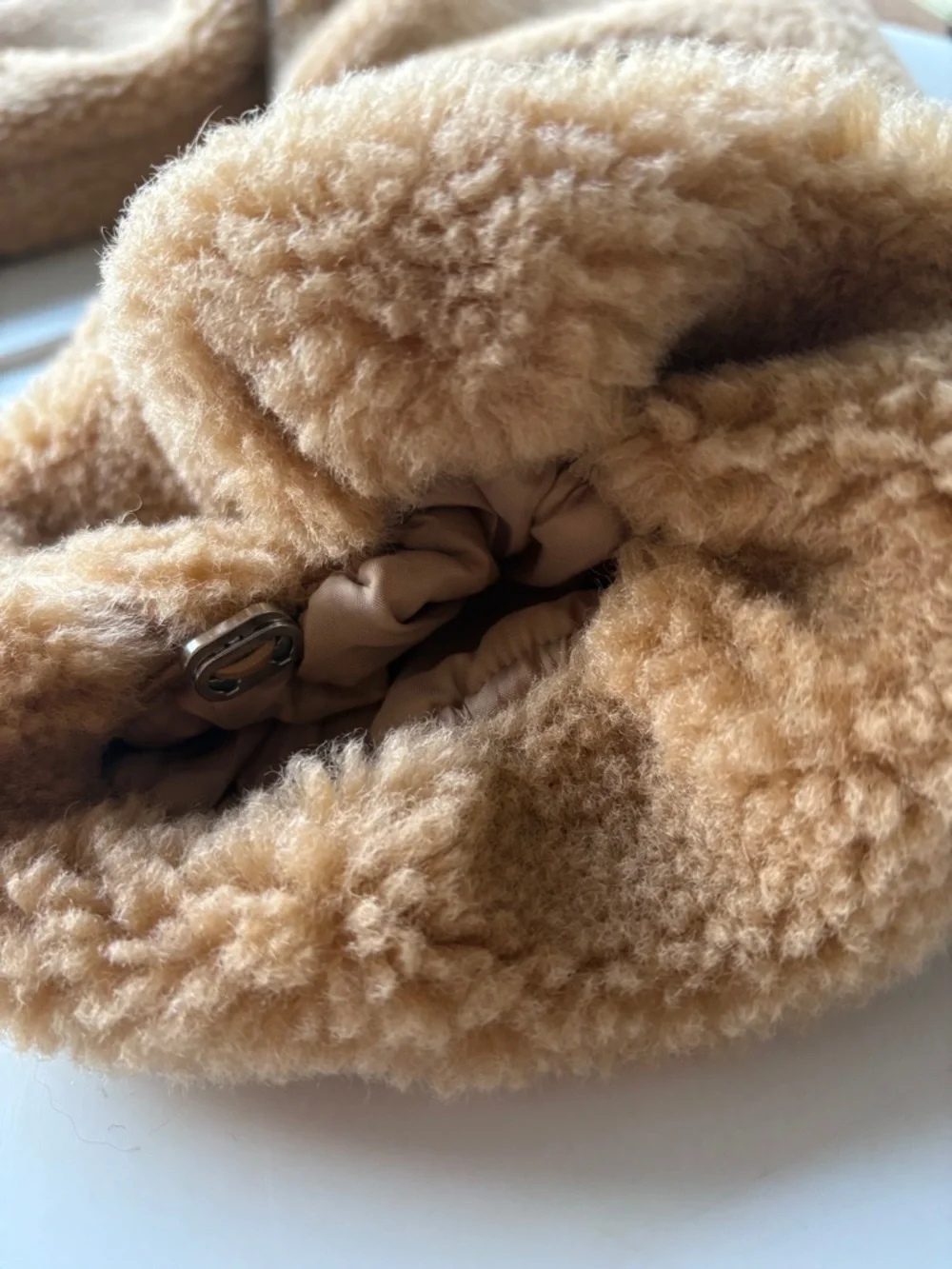 Free People Jacket Size S/M Get Cozy Teddy Sherpa Oversized Jacket Tan Brown - Picture 7 of 8